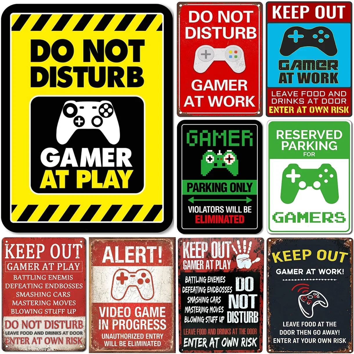 

Do not Disturb Gamer at Play Metal Tin Signs Posters Plate Wall Decor for Bars Game Room Man Cave Cafe Club Retro Posters Plaque