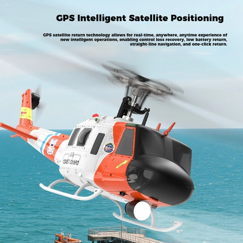 

Yuxiang F07S Remote-Controlled Combat Helicopter UH-1 Huey GPS Auto Return Simulation Drone Toy for Ages 14+ Model Airplane