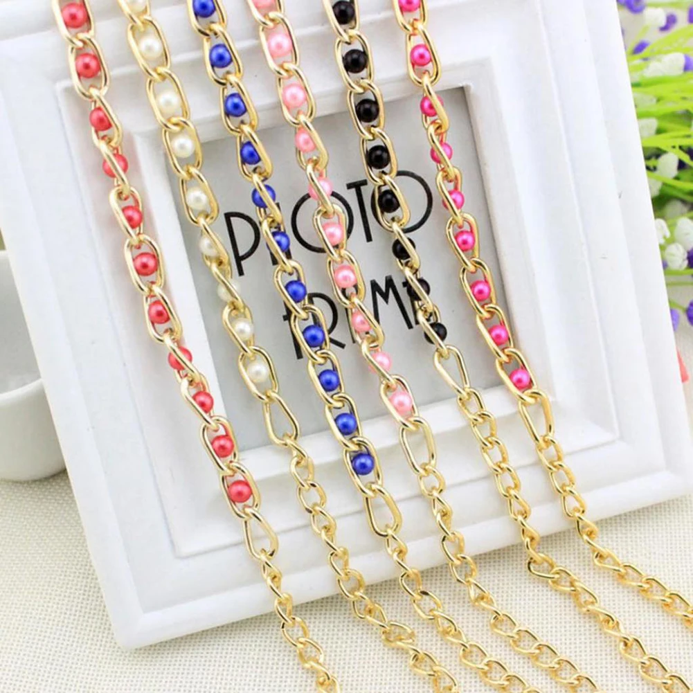 Women's  Luxury Brand Candy Color Pearl Beads Metal Thin Waist Belts Harajuku Slim Chain Belt Dress Accessories Cinturon Mujer