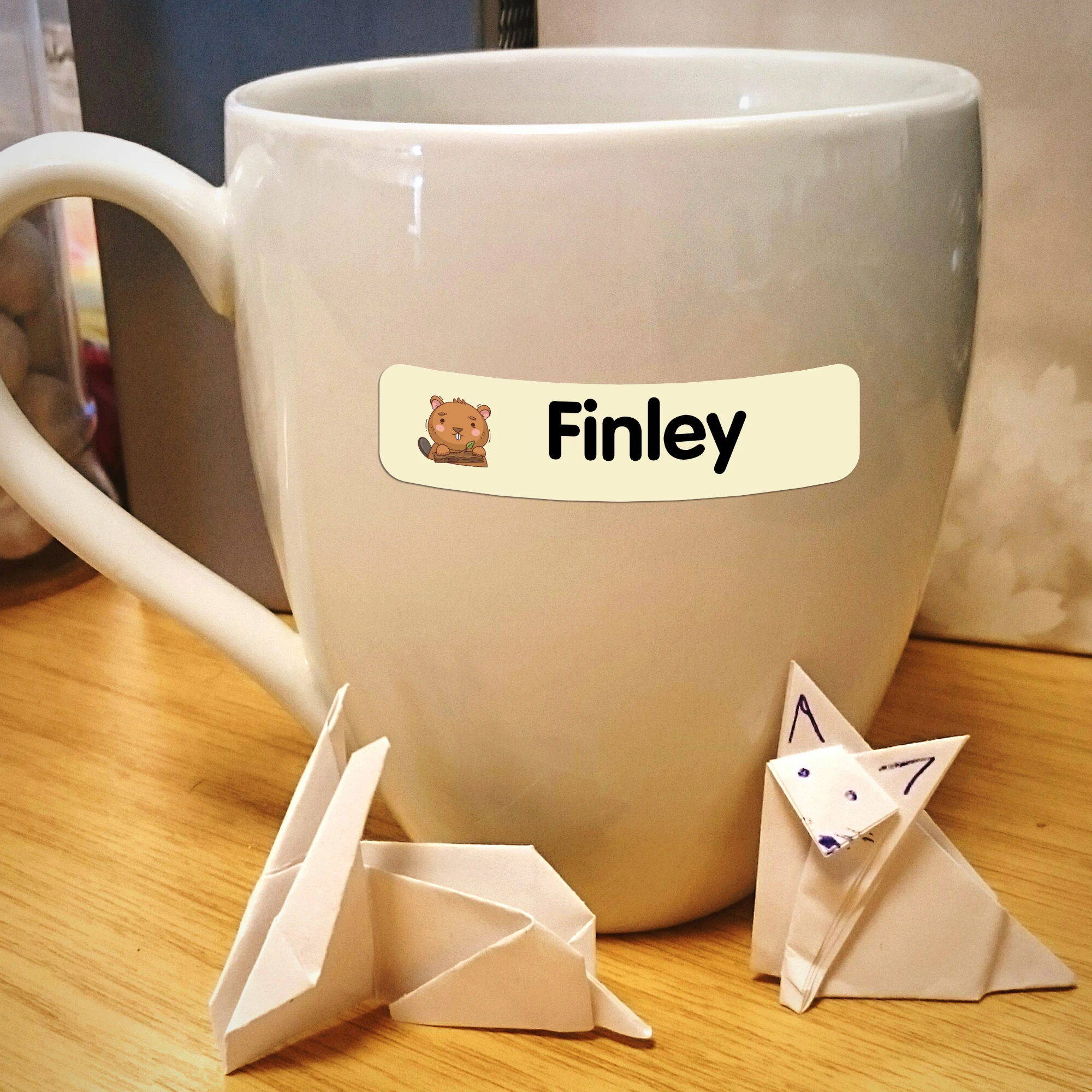 Personalized Name Tags Stickers Animal Patterns Waterproof Name Labels Kids Name Stick Custom School Daycare Camp Nursery Label