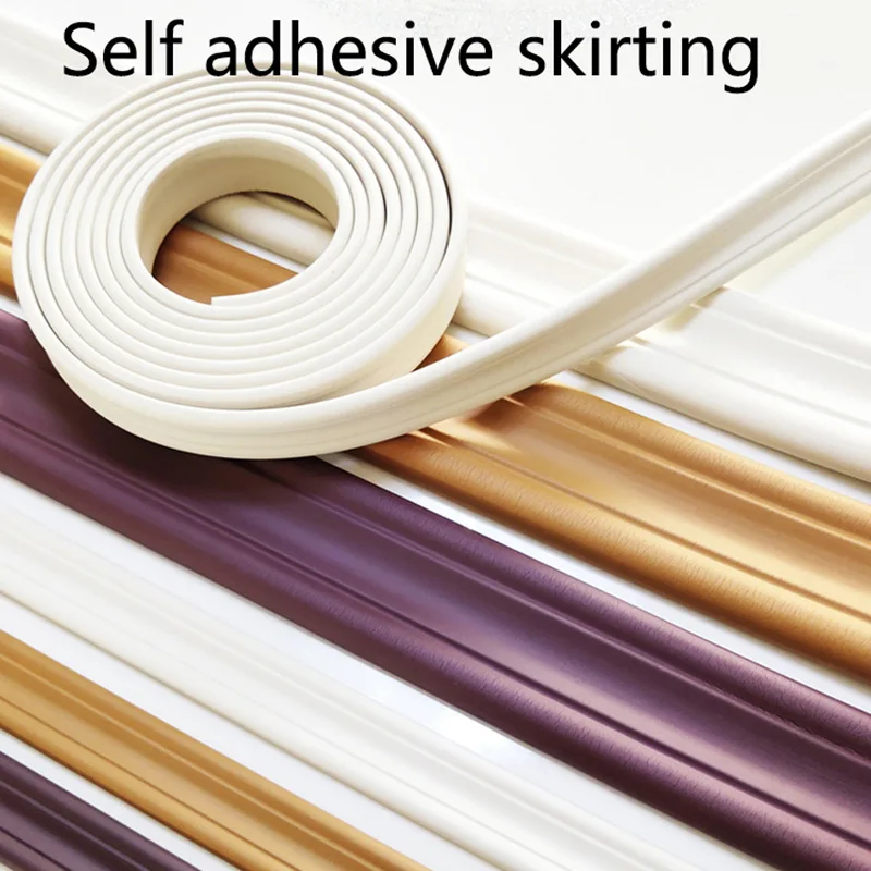 5 Meter NBR Soft Wall Skirting Line Multifunction Wall Trim Line Self-Adhesive Wall Molding Line Anticollision Wall 3D Sticker