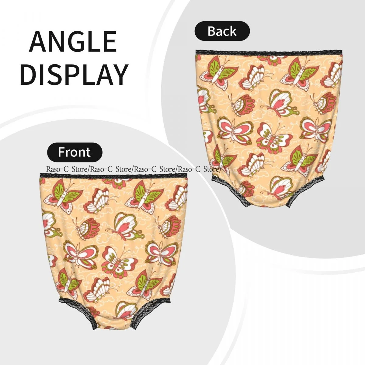 Funny Grandma Underwear Butterflies In The Sky Cartoon Style Casual Prank Presents