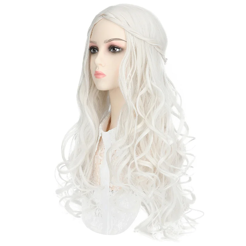 Blue Wig Anime Cosplay Woman Wigs of White Queen Alice Synthetic Party Costume Peluca