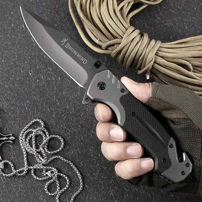 Pocket Knife, Outdoor Military Tactical Knife, Self-Defense, Multi-purpose Wilderness Survival Knife and Cutting Knife