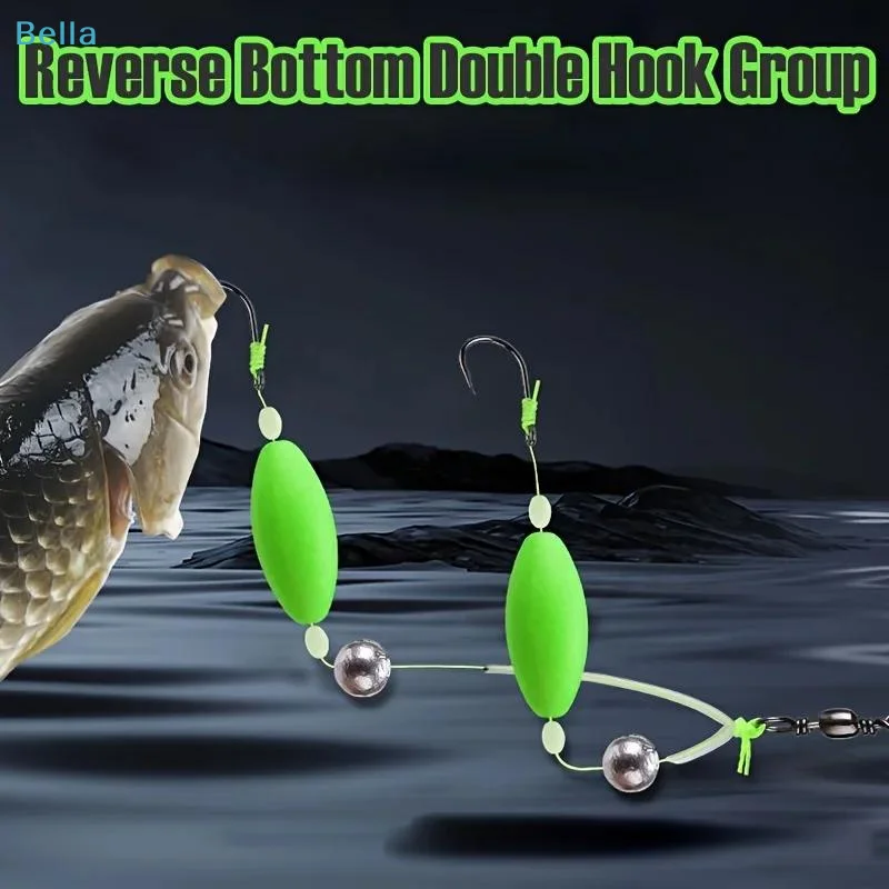〔M〕Anti Bottom Double Hook Fishing Rig High Catch Rate Auto Reverse Design For Freshwater Saltwater Fishing