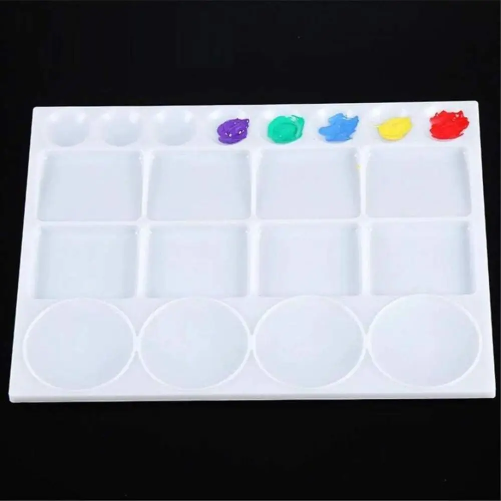 1Pc Oil Paint Water Coloring Palette For Kids Children Adults Art Acrylic Drawing Tray Plastic Pallet Student Stationery