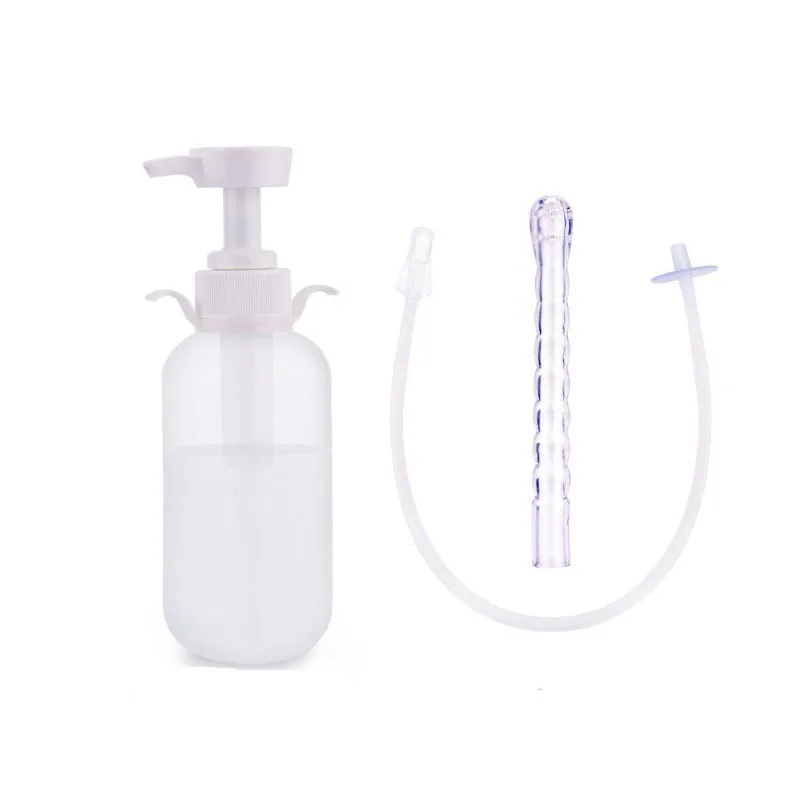 Intimate Cleansing Irrigator Clear Marked Portable Anal Cleansing Bottle Manual Press Anal Douche Isolated Channel For Travel