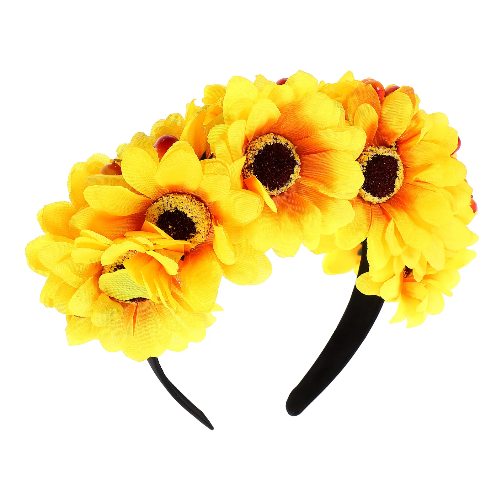 

Flower Headband Simulation Flower Hairband Girl Headdress Accessory Floral Headpiece Sunflower YellowParty Favors Wedding Role
