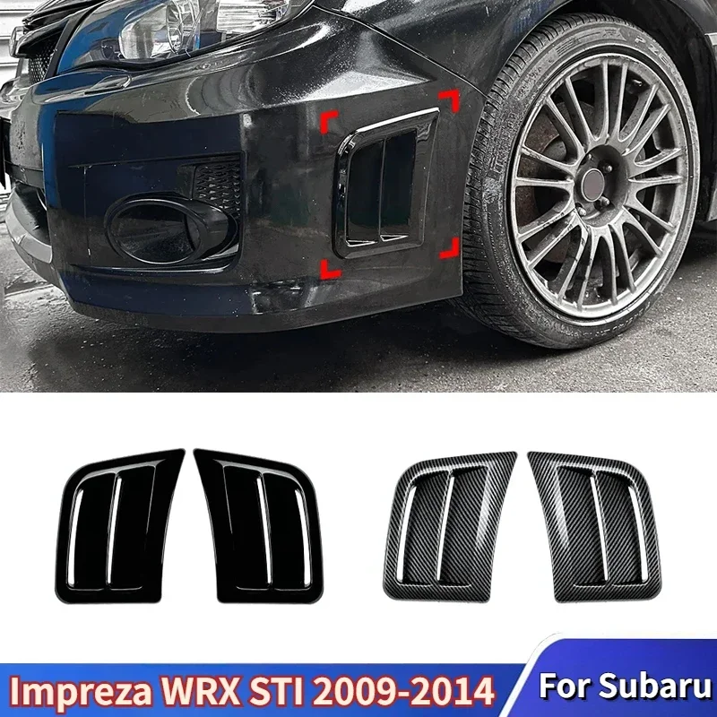 

For Subaru Impreza WRX STI 2009-2014 Car Front Bumper Air Outlet Side Air Vent Cover Fender Intake Frame Trim By ABS Gloss Black