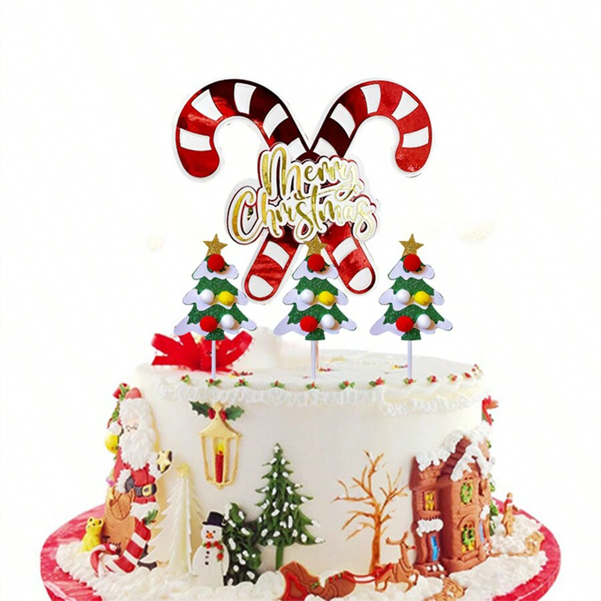 Weihnachtskuchen-Topper, neuer INS-Stil, Acryl, frohe Weihnachten, 2026, Neujahr, Kuchendekorationen für Kinder, 1. Weihnachten, Noel Navidad – Detail 3