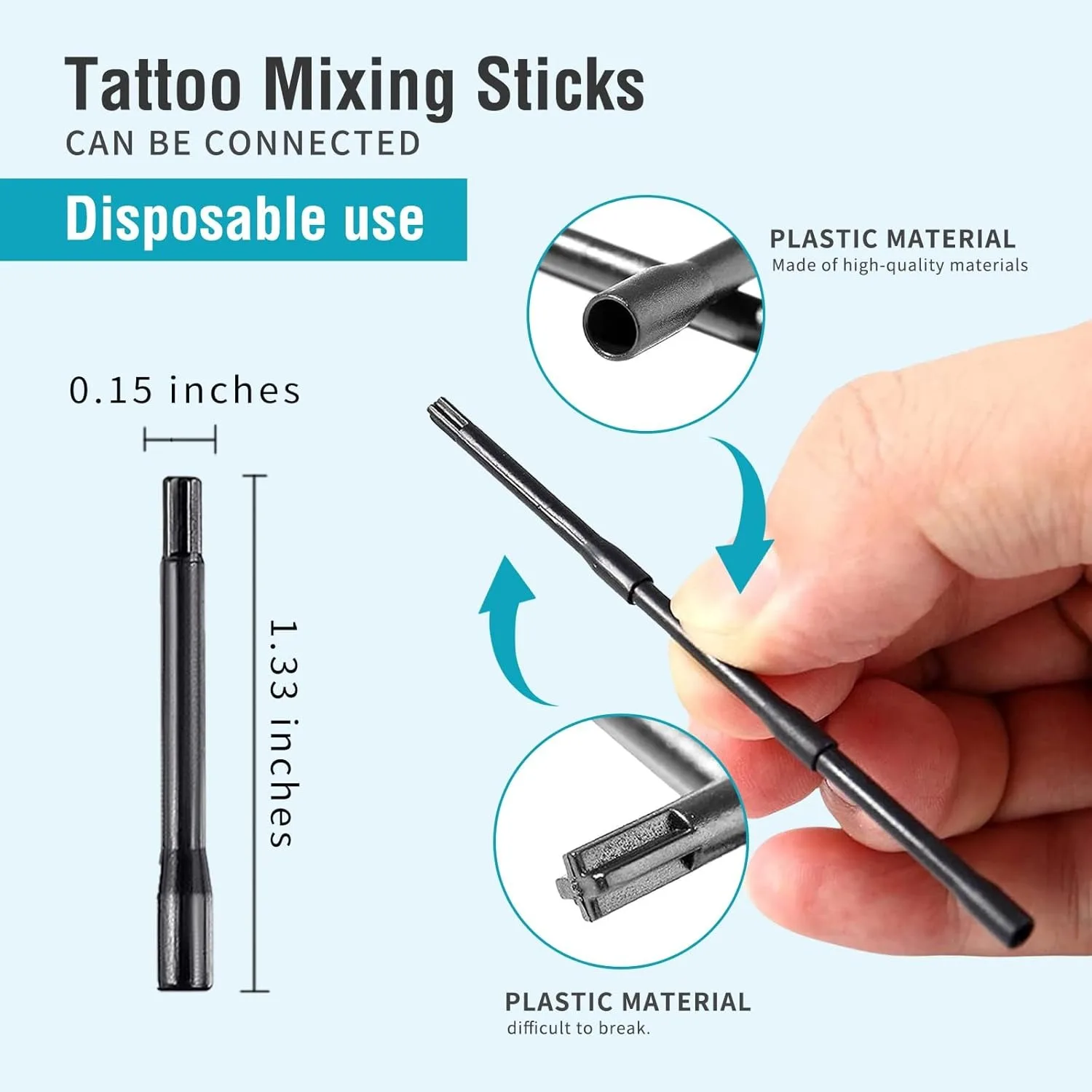 Tattoo Ink Mixer Machine Set 100Pcs Ink Mixing Sticks and 100Pcs Tattoo Ink Cups Tattoo Mixer Machine for Makeup Eyebrow Color