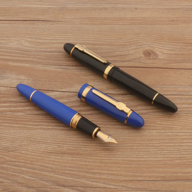 jinhao 159 METAL Fountain Pen spin Medium Nib GIFT Business Office Golden Ink Pens