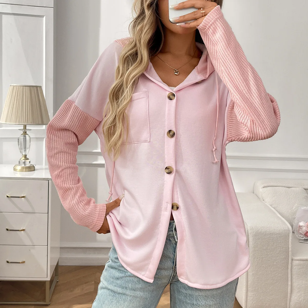 Women's Long Sleeve Cardigan Sweater 2025 Autumn Winter New Sweater Hooded Sweatshirt Casual Loose Outerwear