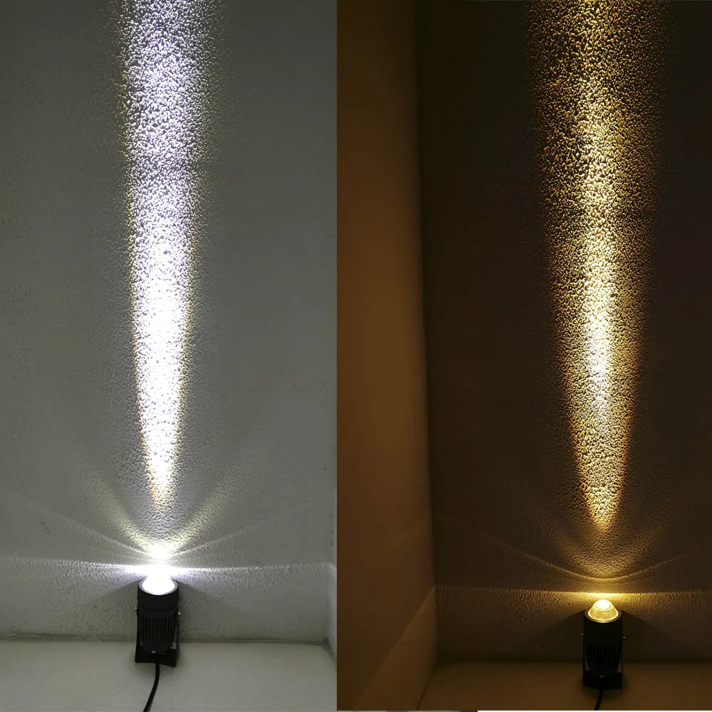 10W LED Lawn Light IP65 Waterproof 3000K Daylight Narrow Beam Landscape Spotlight for Garden Street Outdoor Floodlight 220V/12V/