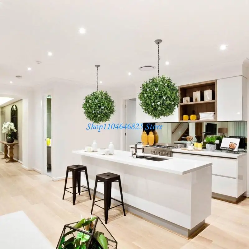

Artificial Grass Sphere Hanging Plant Decoration Artificial Topiary Plant Ball For Ceiling Wall Garden Backyard Wedding