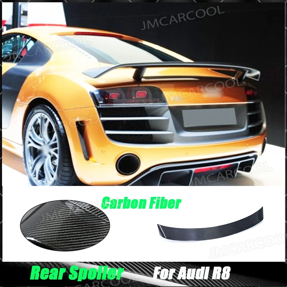 For Audi R8 GT V8 V10 2008-2015 Rear Trunk Duck Spoiler Wing Fiber Glass Spoiler Carbon Fiber Duckbill Rear Trunk Wing Spoiler