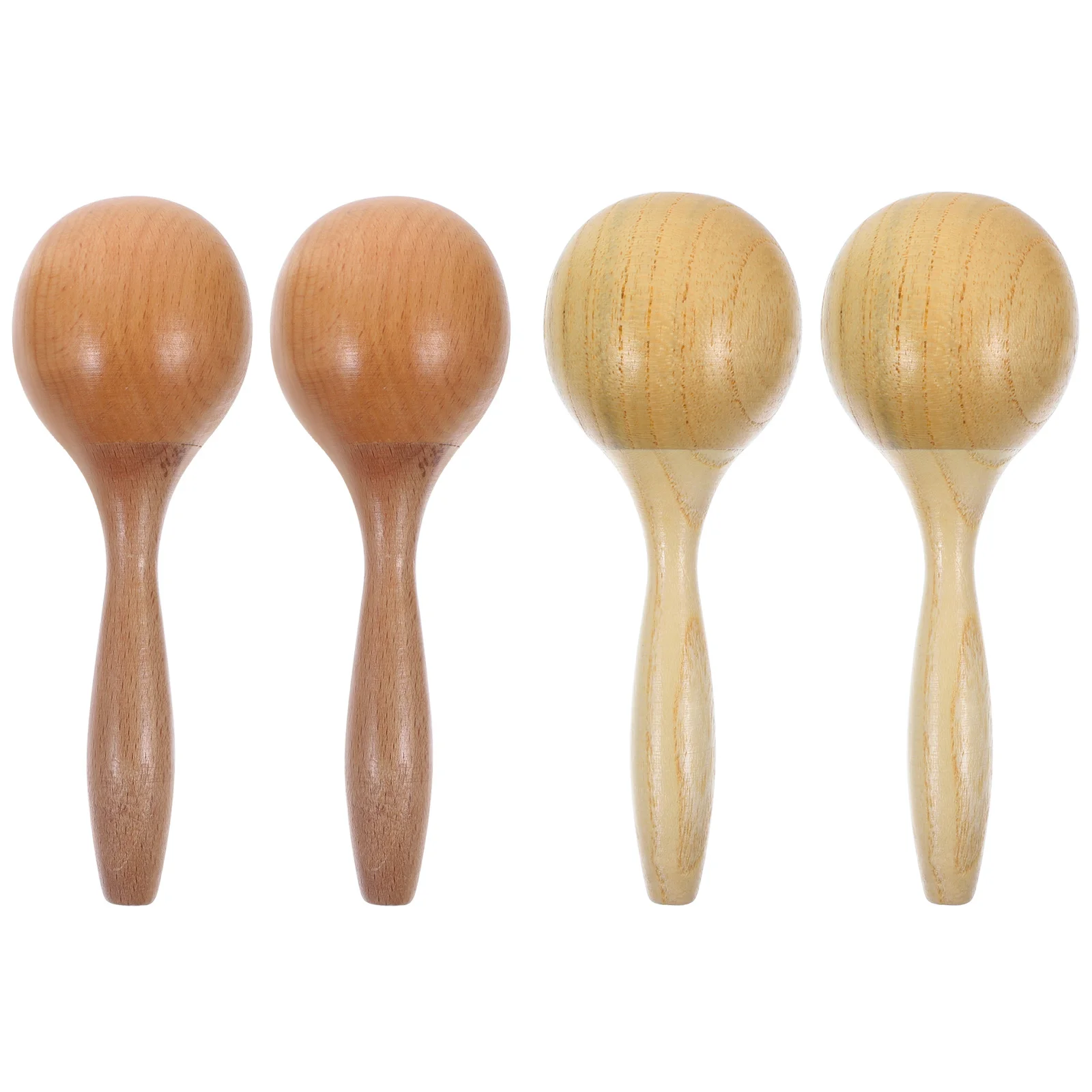 4 قطع من الآلات الموسيقية الخشبية Maracas صانع الضوضاء الهزازات أدوات الإيقاع التعليمية لموسيقى ما قبل المدرسة