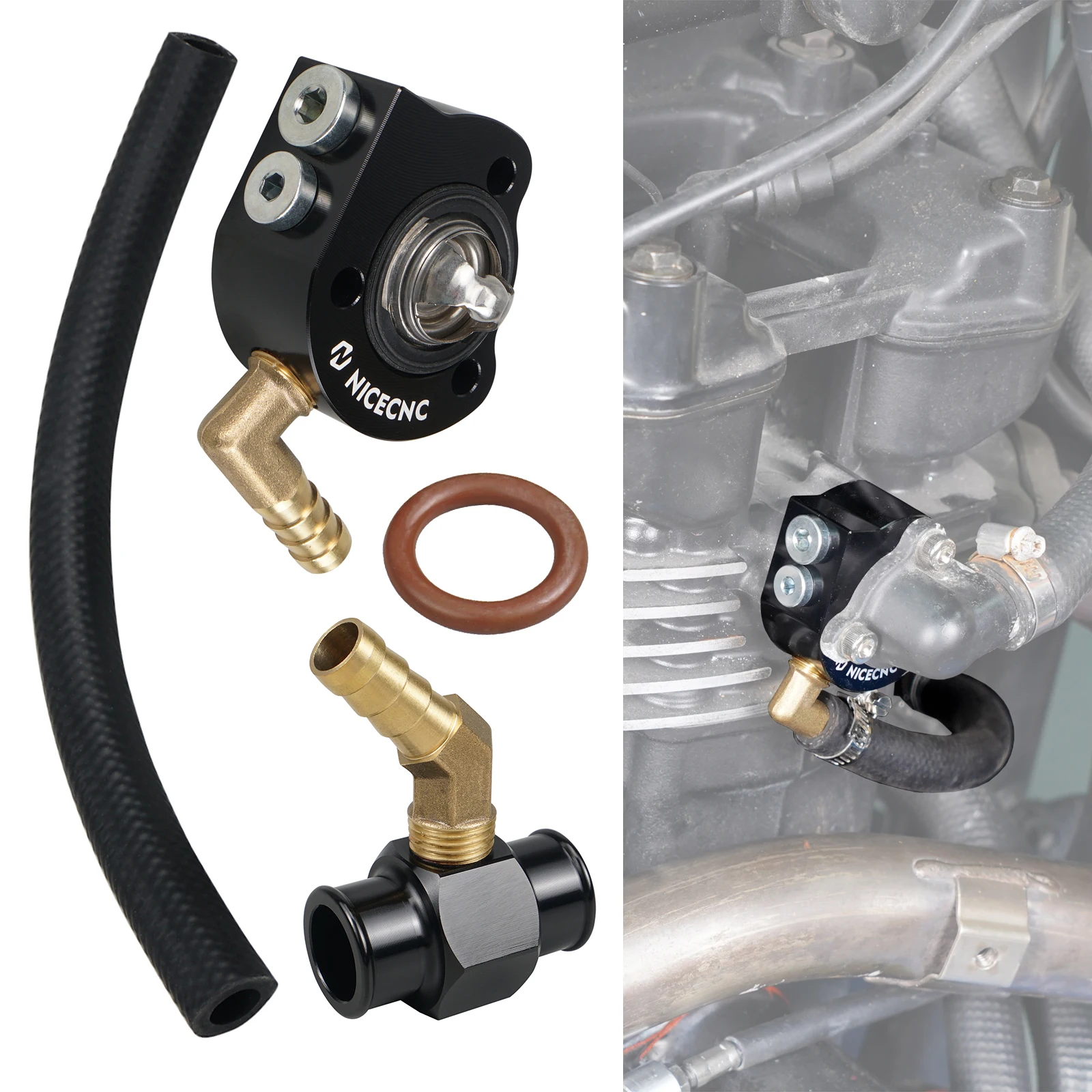 

For 1987-2024 Kawasaki KLR650 KLR 650 Thermostat Thermo Kit Motorcycle Cooling System Modification Kit