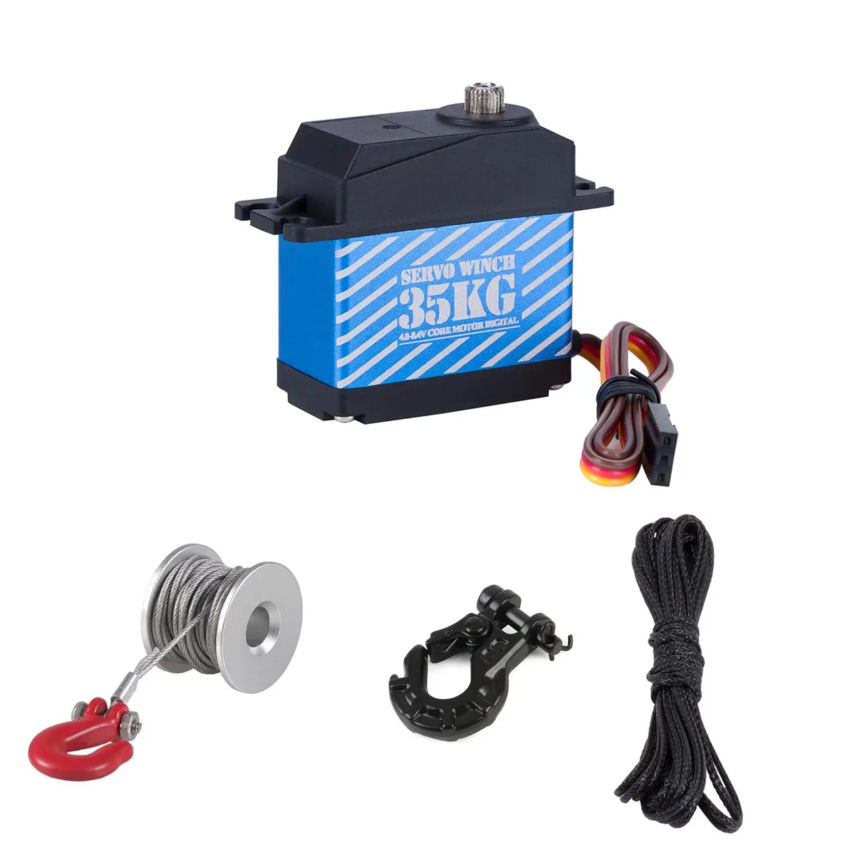 Fimonda 35 kg digitales Servo 360 °   Wasserdichte Servos mit großem Drehmoment, Windenlinie, Abschlepphaken für RC-Autoschiff, Flugzeug, LKW, Roboter, Upgrade zum Selbermachen 7
