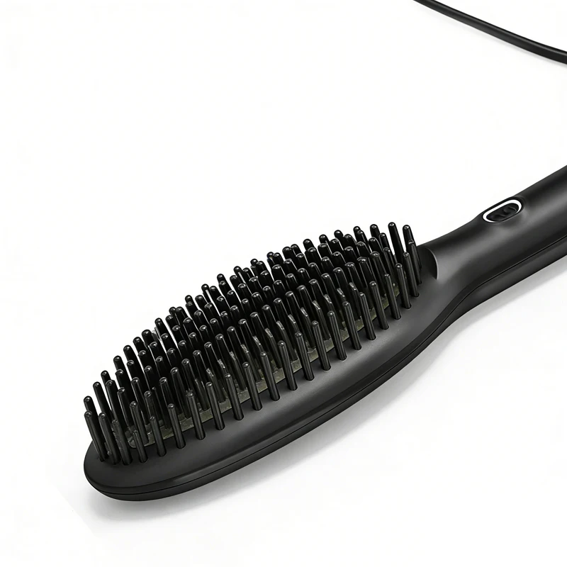 Professional Electric Wide Plate Hair Brush Comb - Anti-Scald Electric Hot Brush for Fast Styling