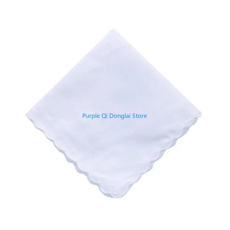 L21E White Color Pocket Square White Handkerchief for Men Wedding Business Supplies