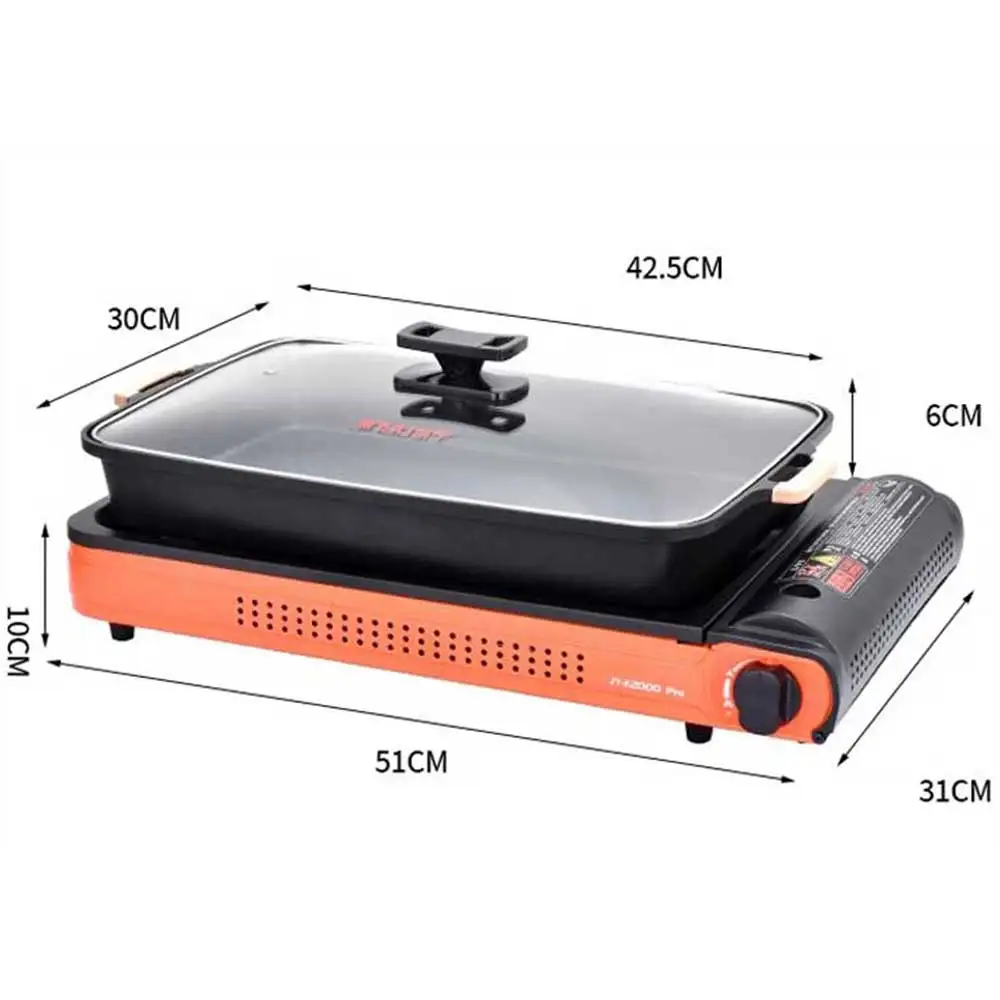 المنزلية متعددة طباخ إناء/ قدر شواء الغاز الأسماك المشوية موقد آلة كاسيت الشواء التجارية