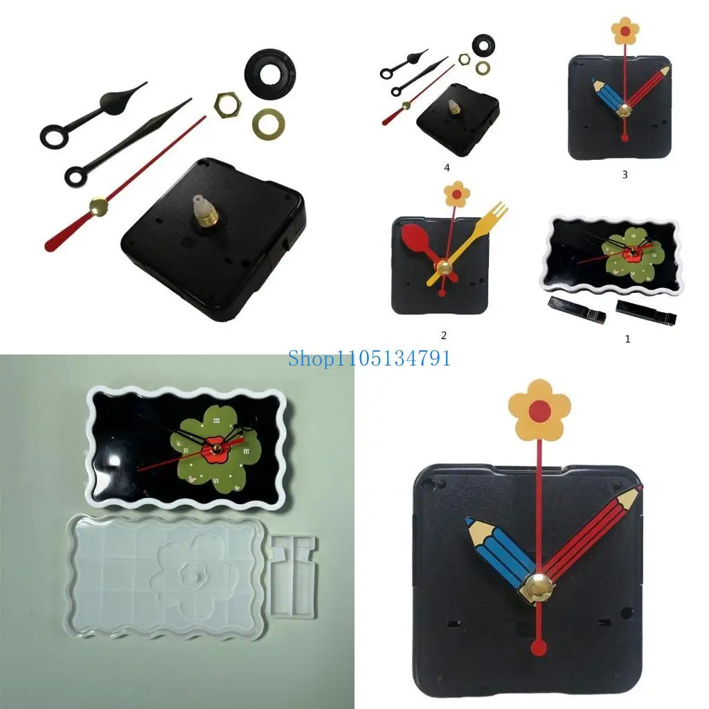 Versatile Silicone Mold for DIY Clock Pendulums Wall Hangings Clock Epoxy Resin Mold with Pointer for DIY Crafts Jewelry