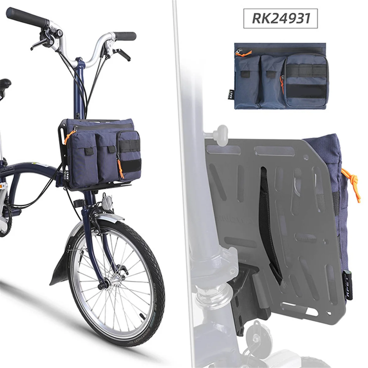 New Rhinowalk Bike Bag Adapter Front Rack Bag Carrier Block Adapter for Brompton Folding Bike Basket Box Cycling Accessory Black