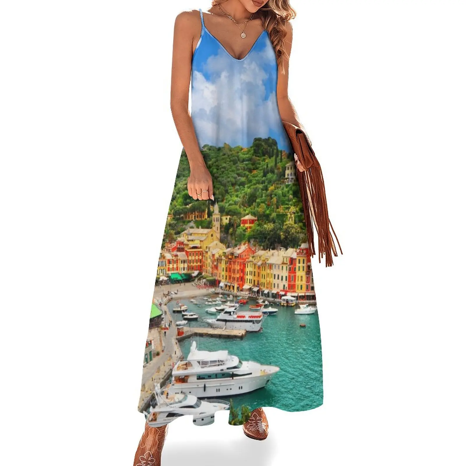 

Portofino,Italy Sleeveless Long Dress summer outfits for women 2025 sensual sexy dress for women Dress