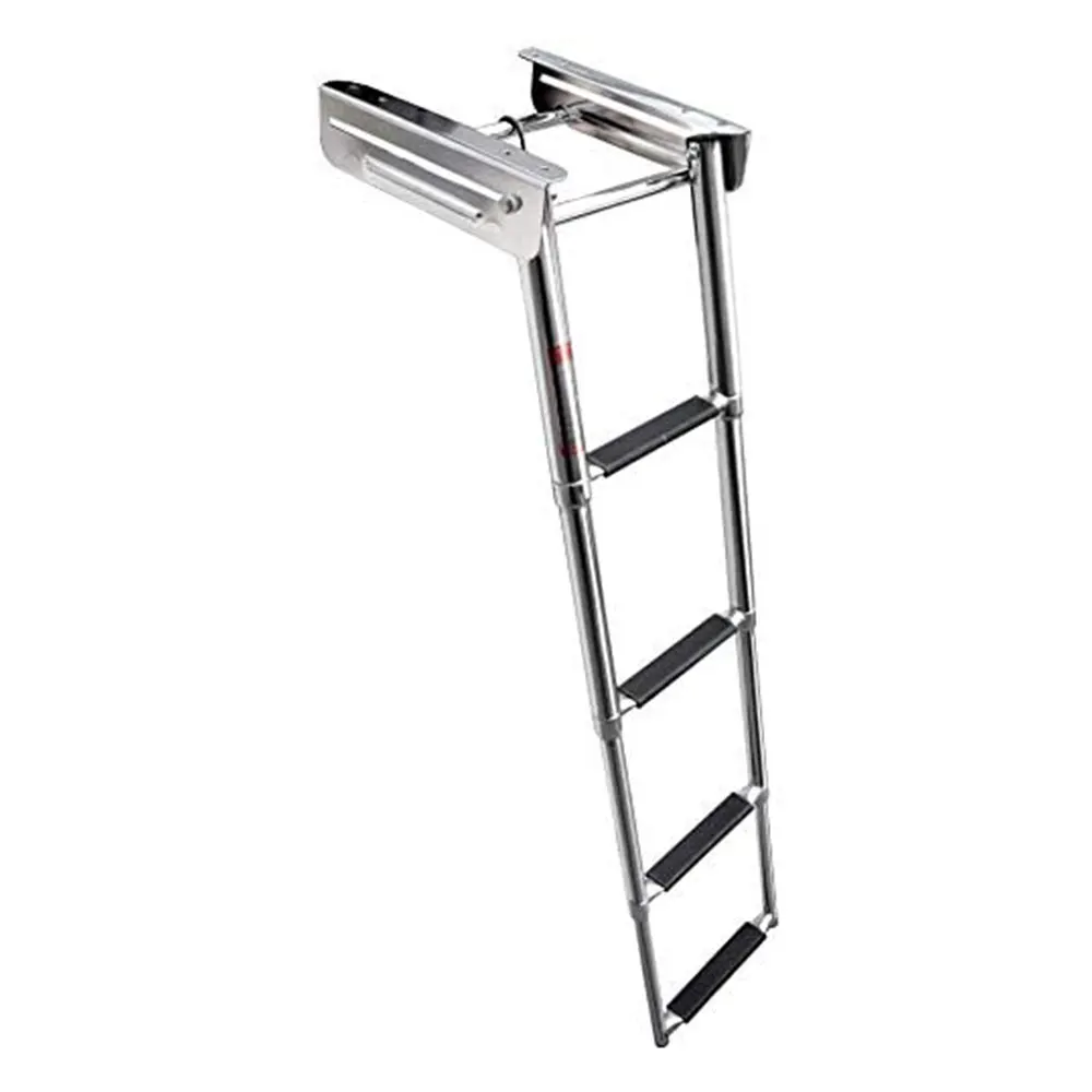 4-Step قارب من الفولاذ المقاوم للصدأ سلم قابل للتمديد عائم السباحة سطح السفينة سلم 600 جنيه قدرة قارب سلم #3