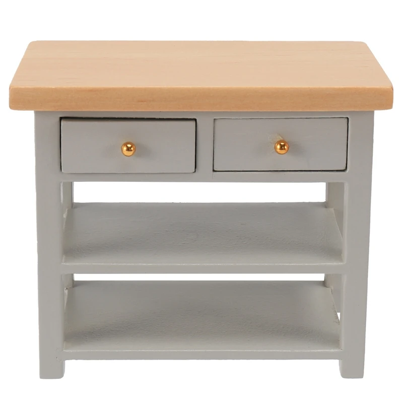 1/12 Mobili per casa delle bambole Console in legno in miniatura Tavolo da cucina Credenza Mensola da bagno
