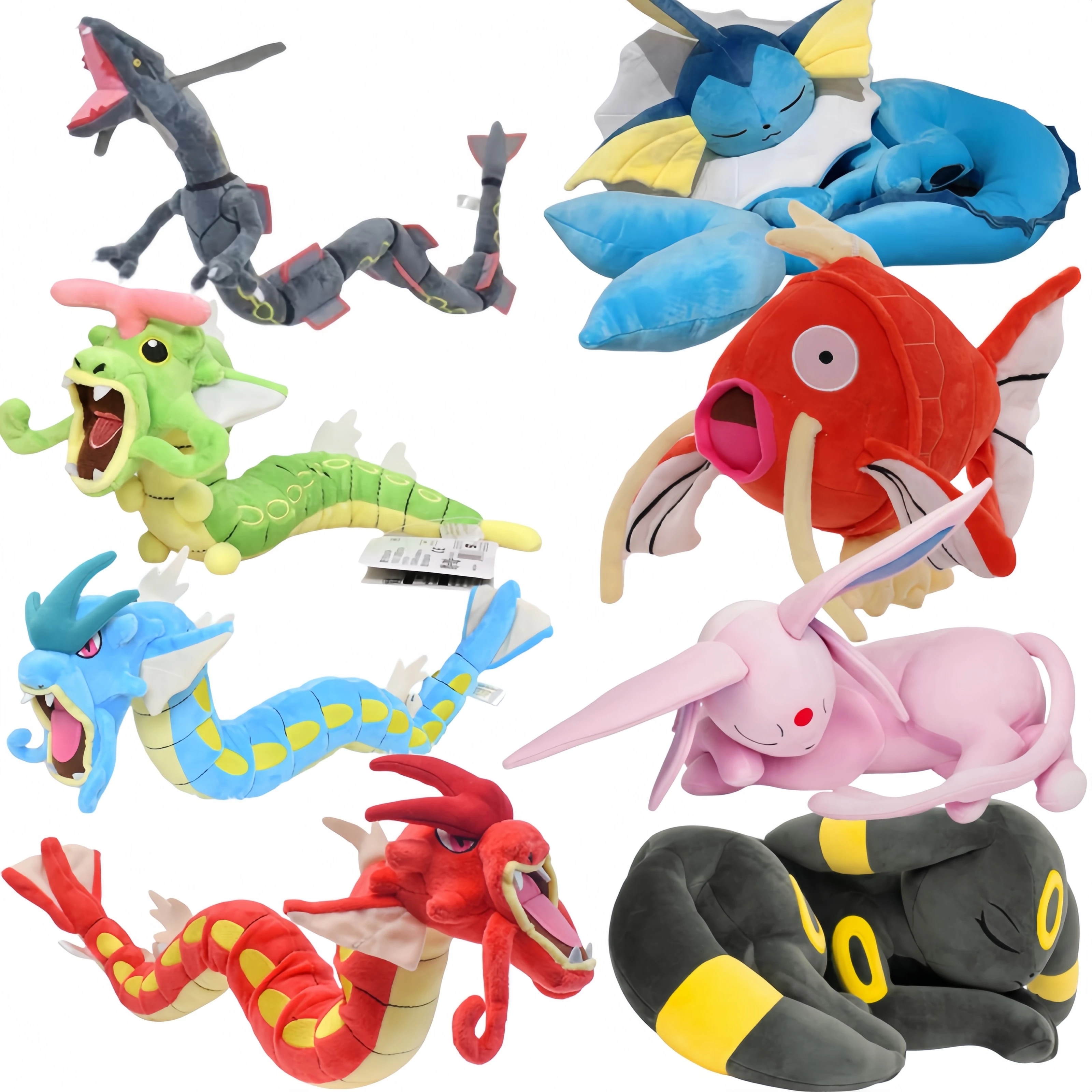 Pokemon Magikarp Rayquaza Caterpie Gyarados Plüschtiere, niedliche Flareon Umbreon Vaporeon Espeon Stoffpuppe, Cartoon-Heimdekoration, Geschenk