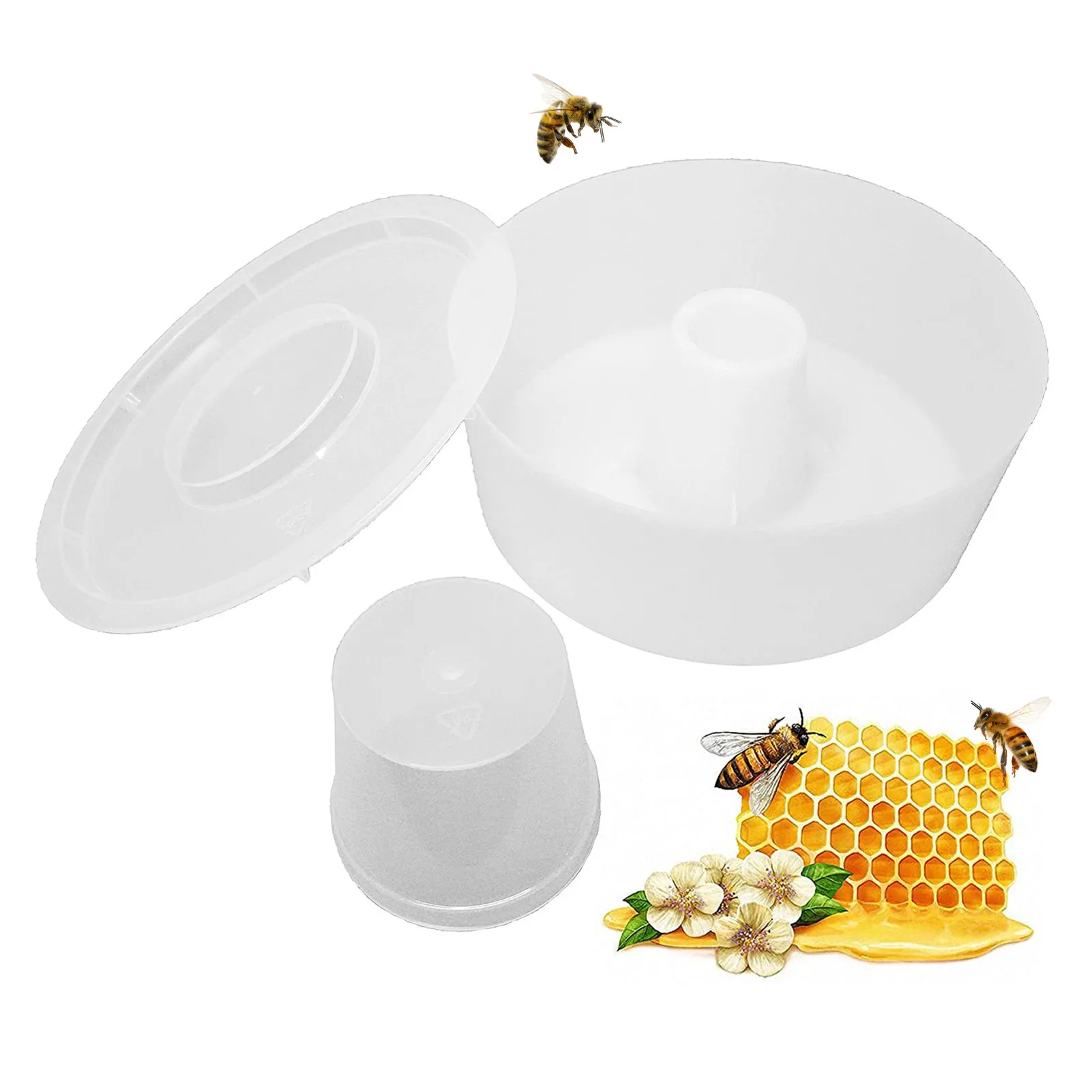 Garden Supplies Rapid Bee Feeder Round Top Feeder Honeybee Hive Feeder Water Sugar Syrup Feeding Equipment Drinking Bowl For Bee