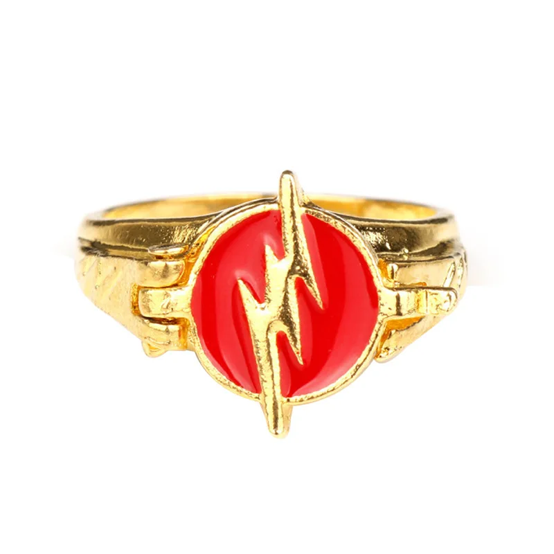 Film Superheld Flash Ring Barry Allen Cosplay Requisite kann Metall Modeschmuck exklusive Design Accessoires Geschenke geöffnet werden