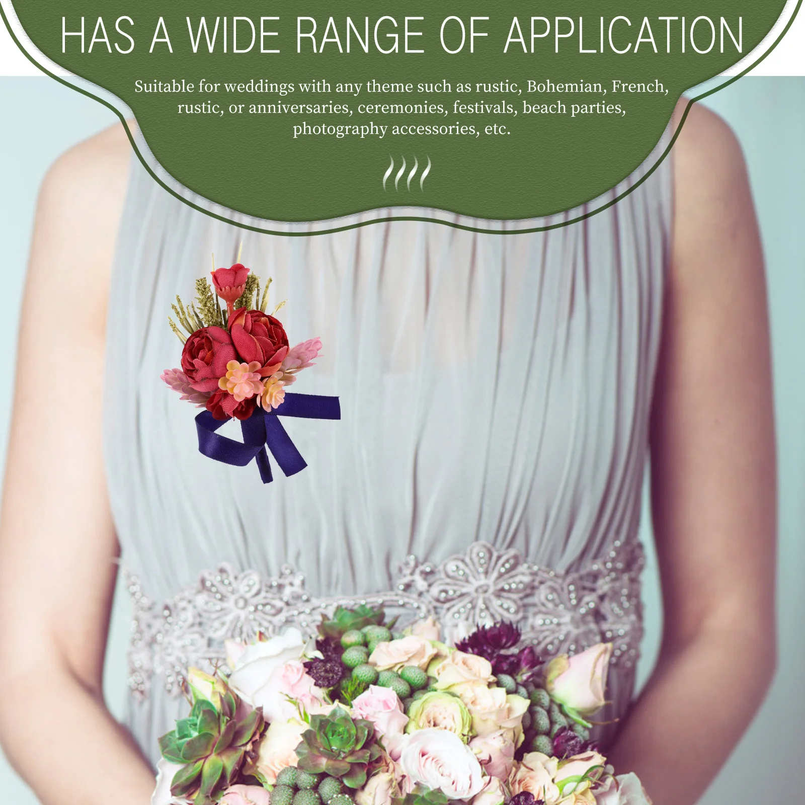 

2pcs Artificial Flower Boutonniere Corsage Decor For Bridegroom Wedding Party Best Man Fake Flower Accessories Ceremony Beach