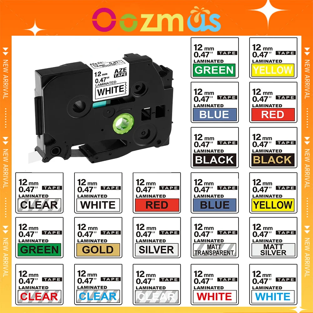 Lint 12Mm 231 631 Voor Broer Label Tape Compatibel Voor Tze-Label Tape 231 Zwart Op Wit Voor Ptouch Pth110 Label Printer