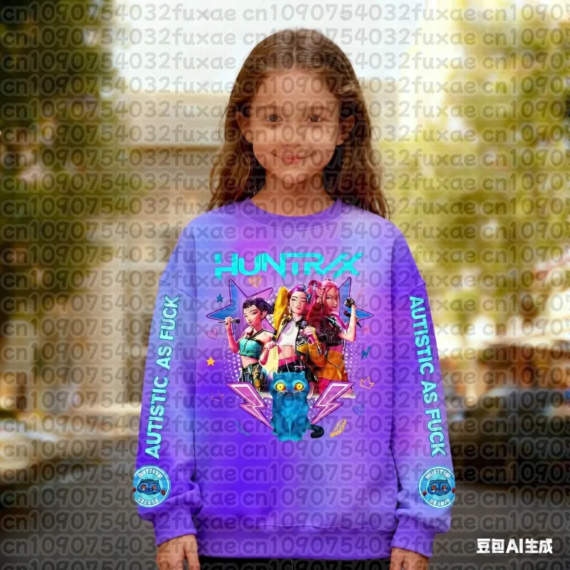 

KPop Demon Hunters Sweatshirt Autumn Winter Sport Hooded KPop Demon Hunters Fashion Casual Round Collar Y2K Cosplay Clothing