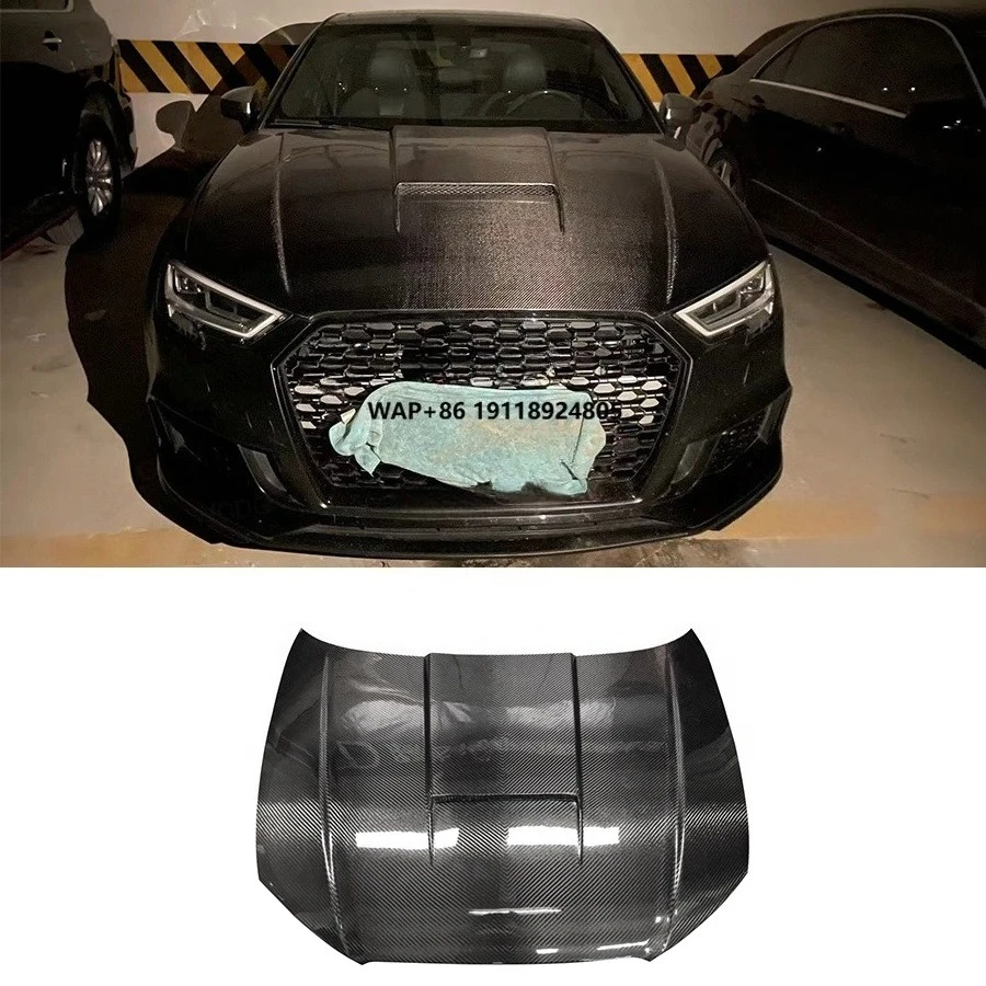 

2013-2019 A3 S3 RS3 8V Carbon Fiber Front Engine Hood Bonnet New Car Bodykit with Included Screws