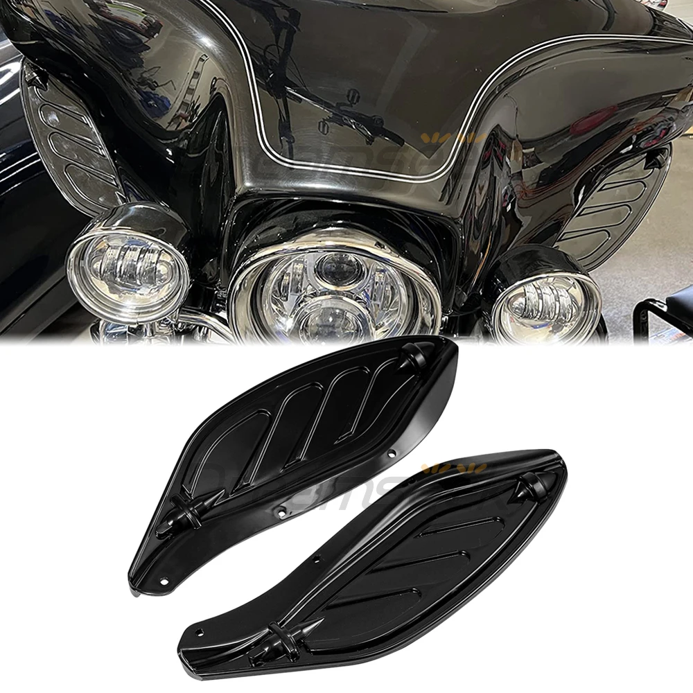 Fairing Air Deflector Side Windshield for Harley Touring Street Glide FLHX Classic 1996-2013 Motorcycle Black Side Wings Shield