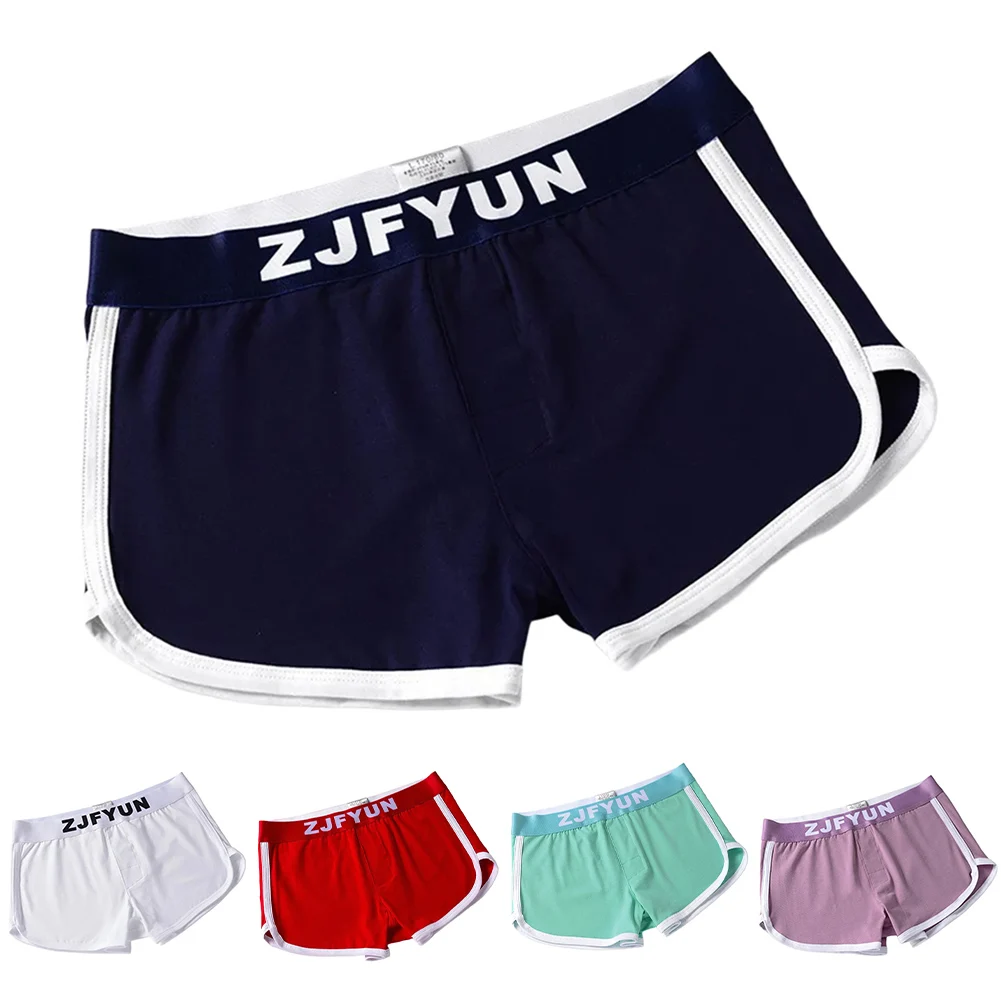 

Men's Cotton Blend Mid Rise Boxer Shorts Breathable Solid Color Sports Underwear Comfortable Fit for Active Wear