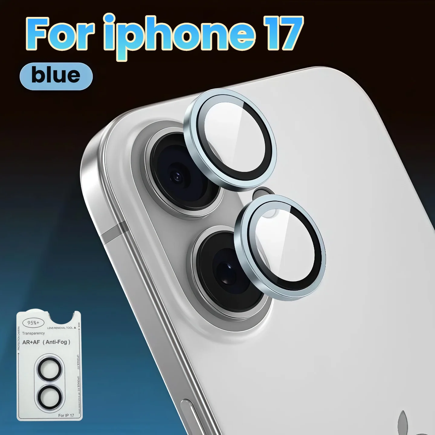 For iPhone 17 Original Color Rear Camera Tempered Glass Protective Film Black Silver Light Purple Blue Green