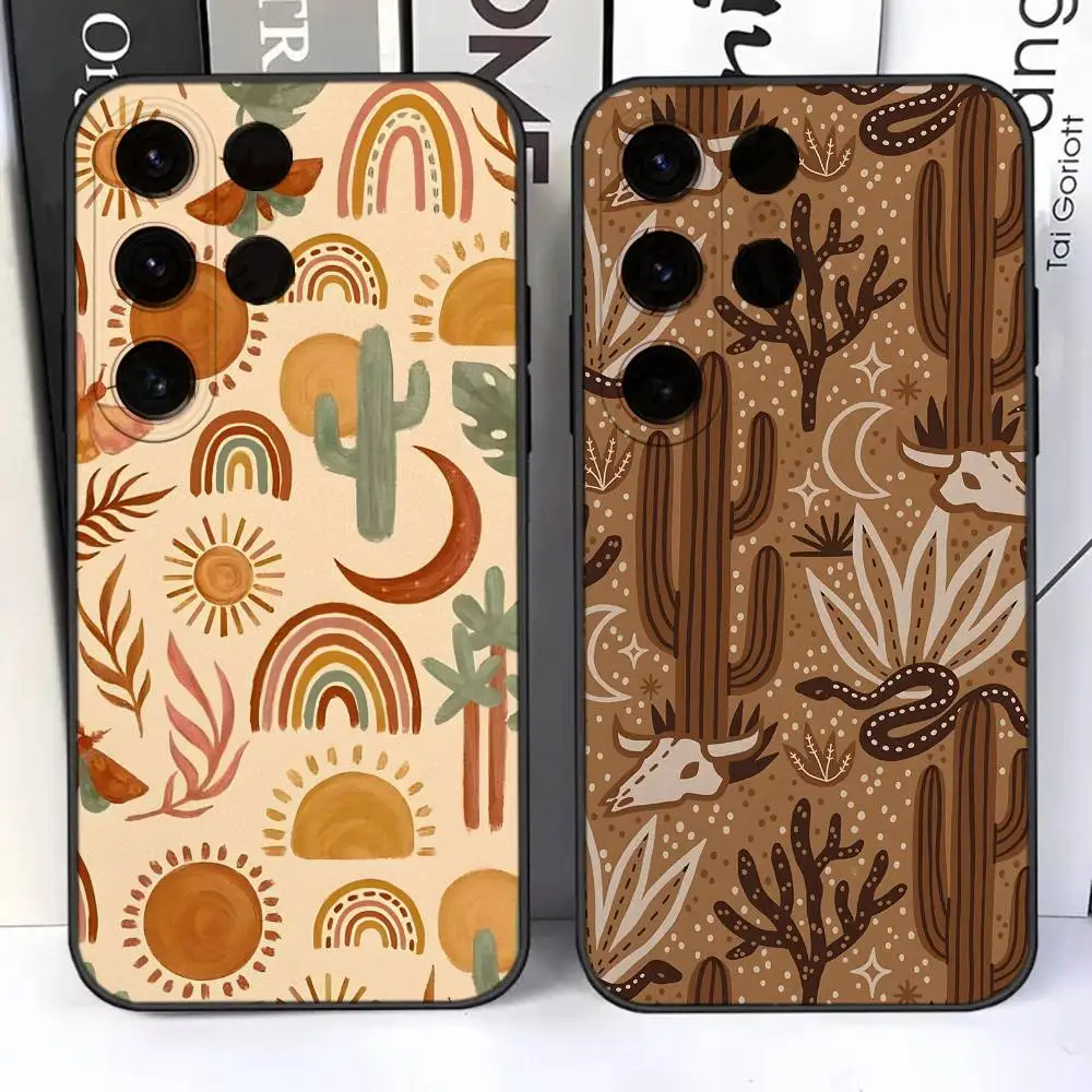Cactus Sand Sunset Phone Case For Samsung S26,S25,S24,Ultra,S20,S30,Plus,S22,S23,Ultra,Plus,5G Slim Fit Dustproof