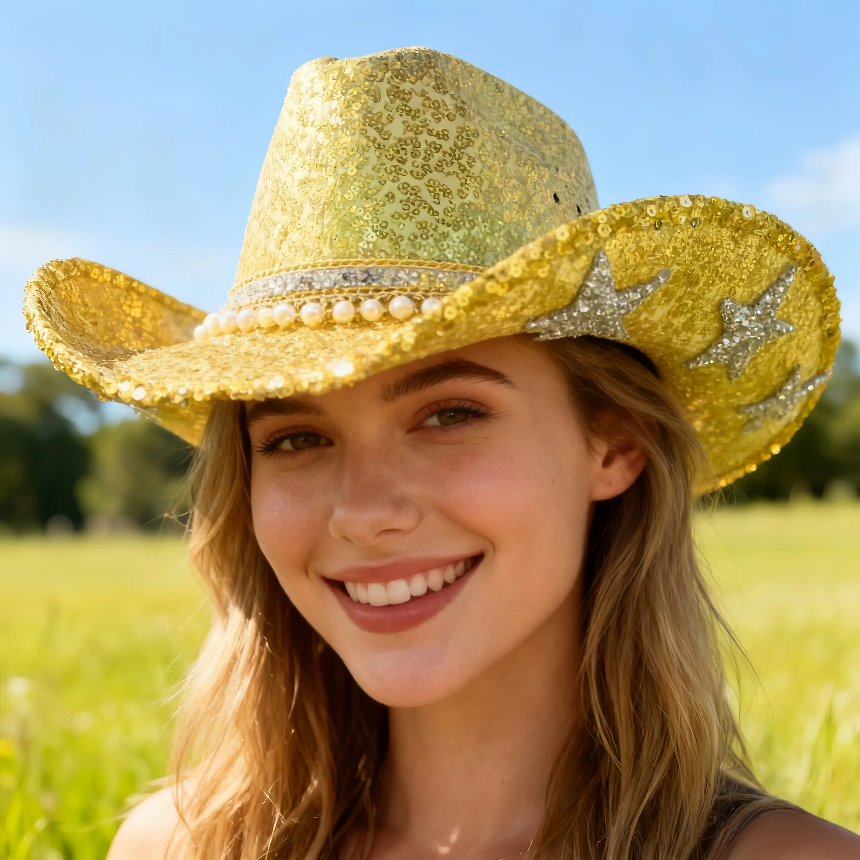 

HongLuan блестящая дискотека в стиле стимпанк ковбойская шляпа для женщин, ковбойские вечерние шляпы, праздничные аксессуары и украшения для вечеринок в стиле пастушки