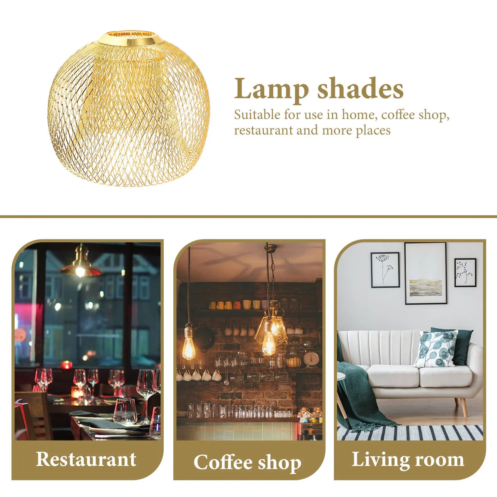 

Metal Pendant Lamp Shade Iron Hollow Out Retro Lampshade Decorative Hanging Light Cover for Home Kitchen Bedroom Office Lighting