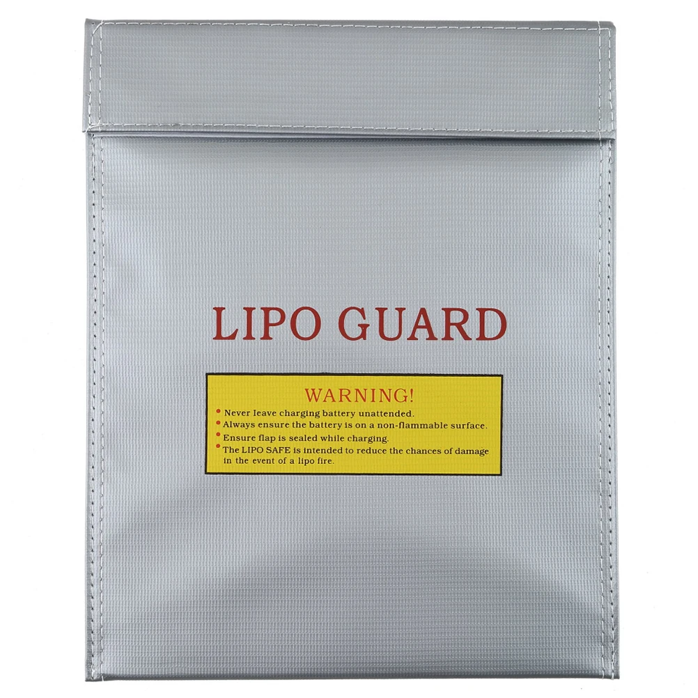 

23x30cm Lipo Bag Grey Fiberglass Fireproof Safety Charging Storage Pouch Lithium Batteries Workshop Home