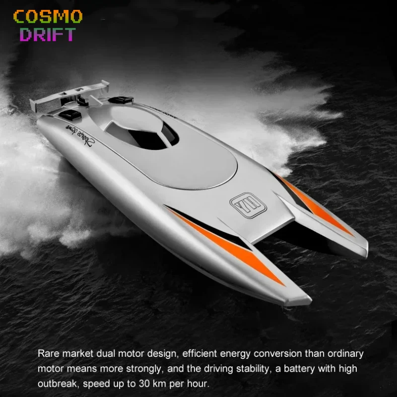 

Model 805 Remote Control High Speed 30KM/H Racing Boat Dual Motor Waterproof Anti Collision USB Charging Toy Boat For Boys Kids