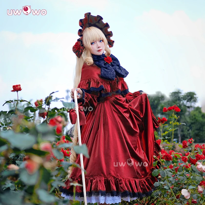 UWOWO Collab Series:Shinkuu Cosplay Anime Shinkuu Red Velet Gown Lolita Costume Court style Christmas costume Halloween Cos