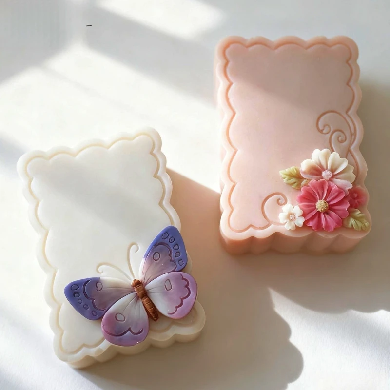 

Butterfly Design Soap Silicone Molds Candle Resin Craft Tools Rectangle Shape Handmade Making Soap Mould