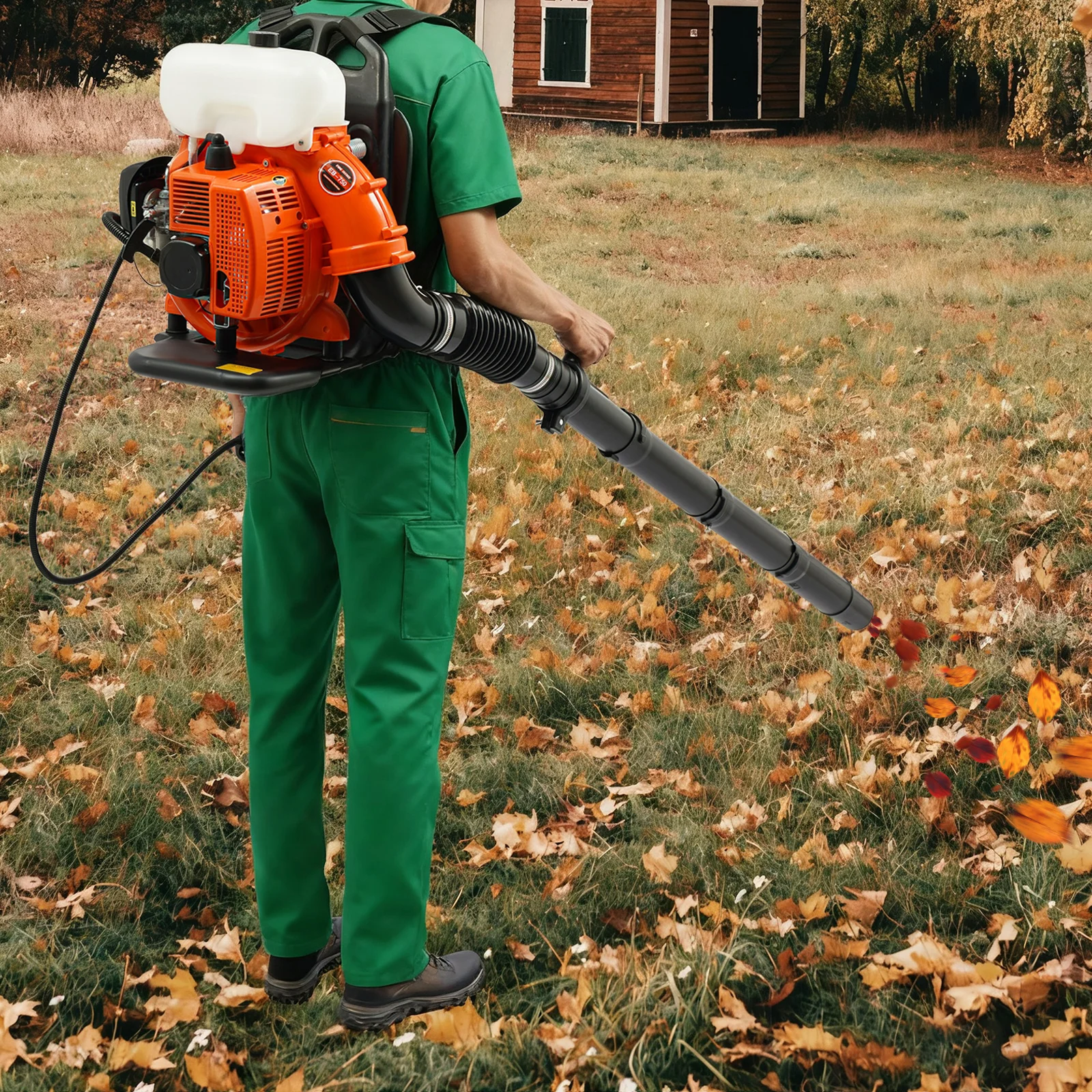 Bladblazer, EB750 Rugzak Bladblazer op Benzine, 2-takt 2,1 kW 508 CFM Bladblazer voor gazon, tuin, sneeuw en vuil, Ergonomisch ontwerp