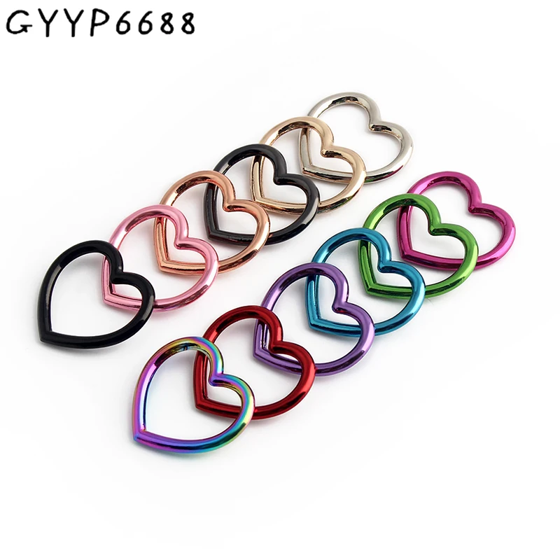 10/50/100PCS Heart Shaped O Ring Metal Buckle Circular Rings Hook For Pet Collar Bag Strap Sexy Punk Choker Necklace Accessories